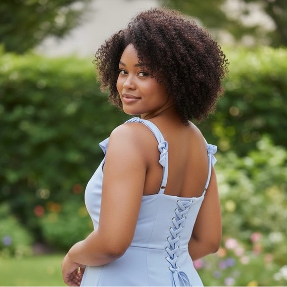 Light Blue Ruffle Dress - Picture 2 of 2